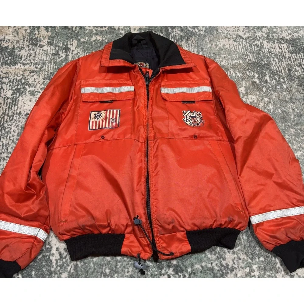 Vintage Stearns IFJ-77 U.S. Coast Guard Flotation Bomber Jacket Adult Small